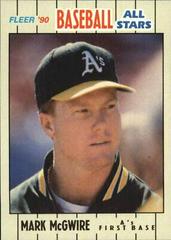 Mark McGwire #25 Baseball Cards 1990 Fleer Baseball All-Stars Prices