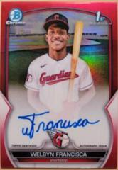 Welbyn Francisca [Red] #CPA-WF Baseball Cards 2023 Bowman Chrome Prospect Autographs Prices