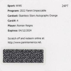 Roman Reigns [Orange] Wrestling Cards 2022 Panini Impeccable WWE Stainless Stars Autographs Prices