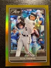Alek Thomas [Holo Gold] #148 Baseball Cards 2022 Panini Three and Two Prices