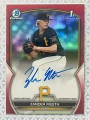 Zander Mueth [Red] #CDA-ZM Baseball Cards 2023 Bowman Draft Chrome Prospect Autographs Prices