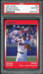 Nolan Ryan #62 Baseball Cards 1991 Star Silver Edition Prices