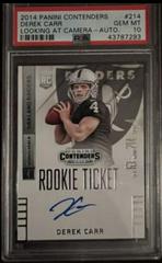 Derek Carr [Looking at Camera Autograph] #214 Football Cards 2014 Panini Contenders Prices