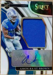 Amon Ra St. Brown [White] #JRS-AST Football Cards 2021 Panini Select Jumbo Rookie Signature Swatches Prices