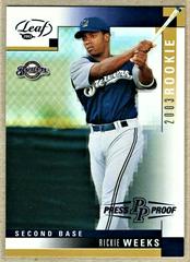 Rickie Weeks [Blue Press Proof] #329 Baseball Cards 2003 Leaf Prices