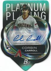 Corbin Carroll [Autograph Aqua] Baseball Cards 2023 Bowman Platinum Plating Die Cut Prices