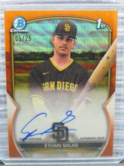 Ethan Salas [Orange Wave] #CPA-ESS Baseball Cards 2023 Bowman Chrome Prospect Autographs Prices