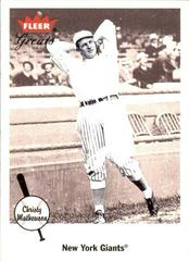 Christy Mathewson #41 Baseball Cards 2002 Fleer Greats Prices