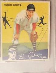 Hugh Critz #72 Baseball Cards 1934 World Wide Gum Prices