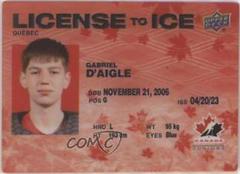 Gabriel D'Aigle [Red] #LI-23 Hockey Cards 2023 Upper Deck Team Canada Juniors License to Ice Prices
