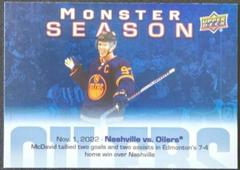 Connor McDavid #MS-10 Hockey Cards 2023 Upper Deck Monster Season Prices