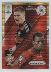 Bastian Schweinsteiger, Nani [Yellow & Red Pulsar] #14 Soccer Cards 2014 Panini Prizm World Cup Matchups Prices