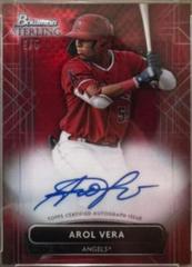 Arol Vera [Red] #PA-AV Baseball Cards 2022 Bowman Sterling Prospect Autographs Prices