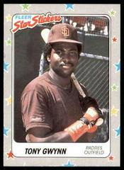 Tony Gwynn #123 Baseball Cards 1988 Fleer Star Stickers Prices