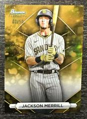 Jackson Merrill [Gold] #BSP-56 Baseball Cards 2023 Bowman Sterling Prices