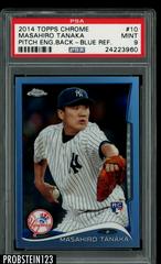 Masahiro Tanaka [Pitching English Back Blue Refractor] #10 Baseball Cards 2014 Topps Chrome Prices