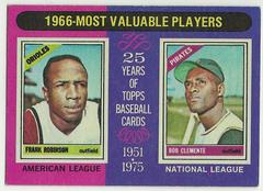 1966 MVP's [Frank Robinson, Roberto Clemente] Baseball Cards 1975 Topps Prices