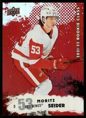 Moritz Seider [Red] #RC-16 Hockey Cards 2021 Upper Deck Rookie Class Prices
