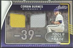 Corbin Burnes Baseball Cards 2022 Panini Absolute Tools of the Trade 2 Swatch Prices