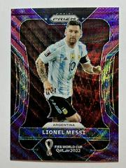 Lionel Messi [Purple Wave] Soccer Cards 2022 Panini Prizm World Cup Prices