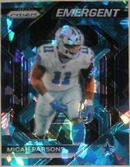 Micah Parsons [Blue Ice] #H-18 Football Cards 2023 Panini Prizm Emergent Prices