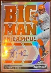 Jordan Beck [Autograph Silver] Baseball Cards 2022 Panini Prizm Draft Picks Big Man on Campus Prices