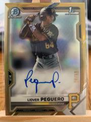 Liover Peguero [Gold Refractor] #CPA-LP Baseball Cards 2021 Bowman Chrome Prospect Autographs Prices