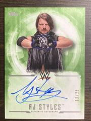 AJ Styles [Green] Wrestling Cards 2017 Topps WWE Undisputed Autographs Prices