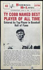 Ty Cobb Named #43 Baseball Cards 1960 NU Card Baseball Hi Lites Prices