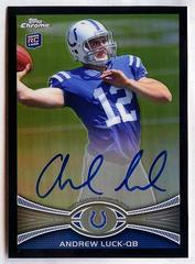 Andrew Luck [Passing Autograph Black Refractor] Football Cards 2012 Topps Chrome Prices