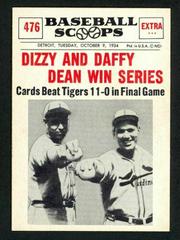 Dizzy and Daffy [Dean Win Series] #476 Baseball Cards 1961 NU Card Scoops Prices