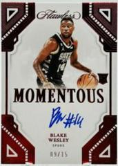 Blake Wesley [Ruby] #29 Basketball Cards 2022 Panini Flawless Rookie Autograph Prices