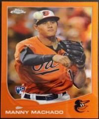 Manny Machado [Orange Refractor] #12 Baseball Cards 2013 Topps Chrome Prices
