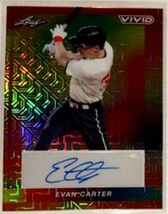 Evan Carter [Orange Mojo] #BA-EC2 Baseball Cards 2023 Leaf Vivid Autograph Prices