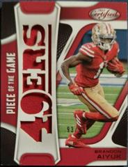 Brandon Aiyuk [Red] #POG-BA Football Cards 2021 Panini Certified Piece of the Game Prices