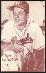 Tommy Lasorda [Reddish Brown Tint] #50 Baseball Cards 1953 Canadian Exhibits Prices