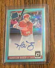 Harrison Bader [Aqua] #RRS-HB Baseball Cards 2018 Panini Donruss Optic Rated Rookie Signatures Prices