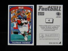 Thurman Thomas #4 Football Cards 1990 Panini Sticker Prices