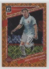Jens Petter Hauge [Optic Orange Velocity] #104 Soccer Cards 2021 Panini Donruss Road to Qatar Prices