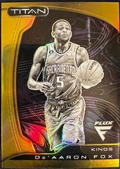 De'Aaron Fox [Gold] #5 Basketball Cards 2022 Panini Flux Titan Prices