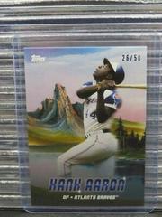 Hank Aaron [Prussian Blue] #PK-9 Baseball Cards 2023 Topps X Bob Ross The Joy Of Peaks of Power Prices