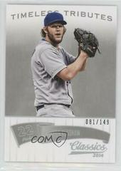 Clayton Kershaw [Timeless Tributes Silver] Baseball Cards 2014 Panini Classics Prices