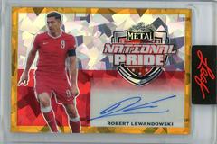Robert Lewandowski [Orange Crystal] Soccer Cards 2022 Leaf Metal Autographs Prices