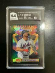 Pete Alonso [Black Refractor] #97 Baseball Cards 2020 Topps Finest Flashbacks Prices
