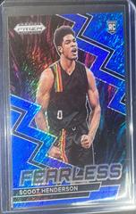 Scoot Henderson [Blue Shimmer] #3 Basketball Cards 2023 Panini Prizm Draft Picks Fearless Prices