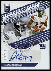 Plaxico Burress #ET-PB Football Cards 2023 Panini Donruss Elite Etched in Time Signatures Prices
