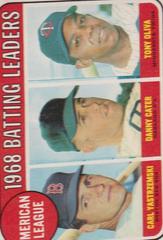 AL Batting Leaders [Yastrzemski, Cater, Oliva] #1 Baseball Cards 1969 O Pee Chee Prices