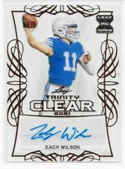 Zach Wilson [Red] #CA-ZW1 Football Cards 2021 Leaf Trinity Clear Autograph Prices