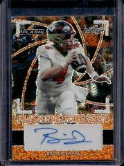 Bailey Zappe [Metalized Sparkles Orange] Football Cards 2022 Leaf Flash Photography Autographs Prices