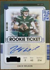 Zach Wilson [Autograph Blue] #102V Football Cards 2021 Panini Playoff Prices
